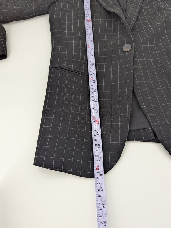 Theory Black Staple Check Crepe Blazer Women's 6 Professional Career Minimalist - Picture 6 of 9